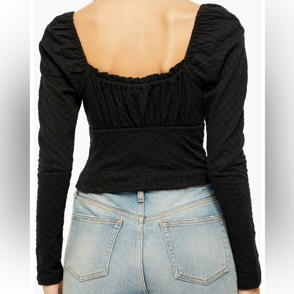 Free People Ladybug Long Sleeve Black Button Down Top - Picture 16 of 16